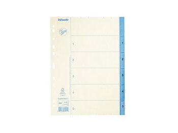 Pappersregister JOPA A4 1-5 vit/blå