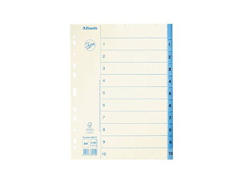 Pappersregister JOPA A4 1-10 vit/blå