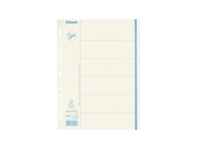 Pappersregister JOPA otryckt A4 5 flik