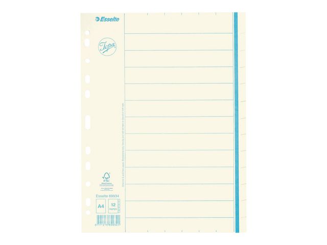 Pappersregister JOPA otryckt A4 12 flik - 2