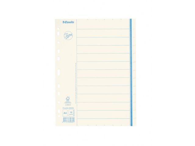 Pappersregister JOPA otryckt A4 12 flik