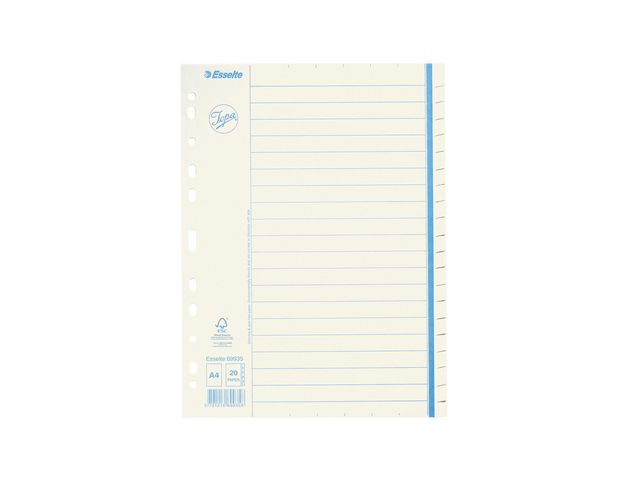 Pappersregister JOPA otryckt A4 20 flik
