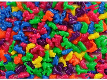 Plastpärla djur med stora hål 250/FP