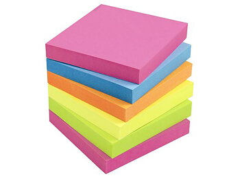 Notes 75x75mm neon 6/fp