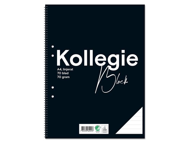 Kollegieblock A4 70g linjerat 10/fp