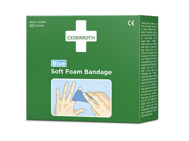 Plåster CEDERROTH Soft Foam blå 6cmx4,5m - 3