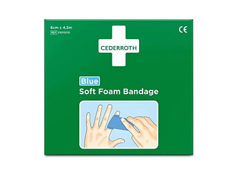 Plåster CEDERROTH Soft Foam blå 6cmx4,5m