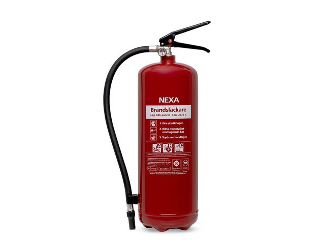 Brandsläckare NEXA pulver 6kg röd 43A