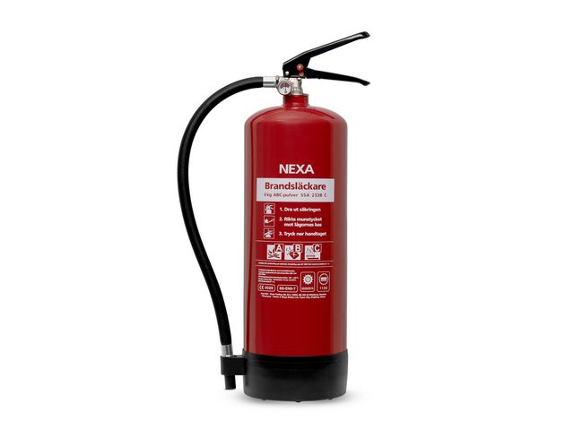 Brandsläckare NEXA pulver 6kg röd 55A