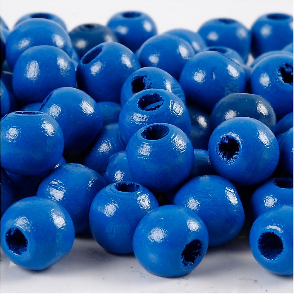Träpärlor 10 mm blå 200/fp