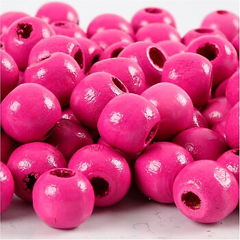 Träpärlor 10 mm rosa 200/fp