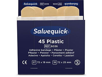 Plåster SALVEQUICK refill plast 45 x 6 plåster
