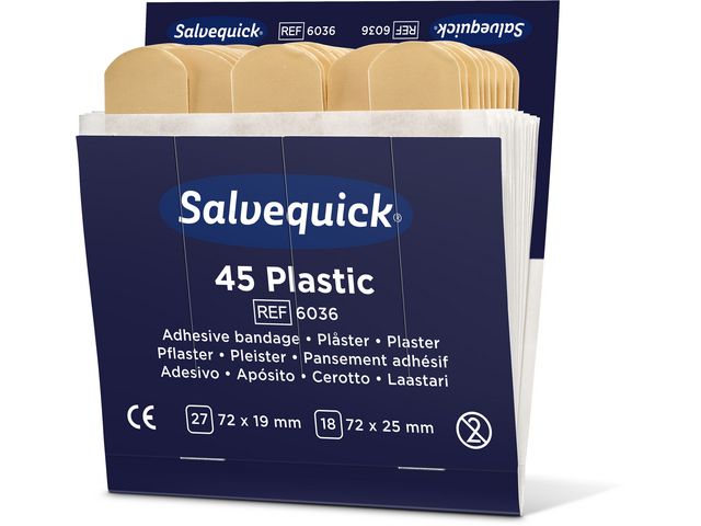 Plåster SALVEQUICK refill plast 45 x 6 plåster - 3