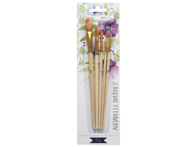 Penselset Sense akvarellfärg 5/fp - 2