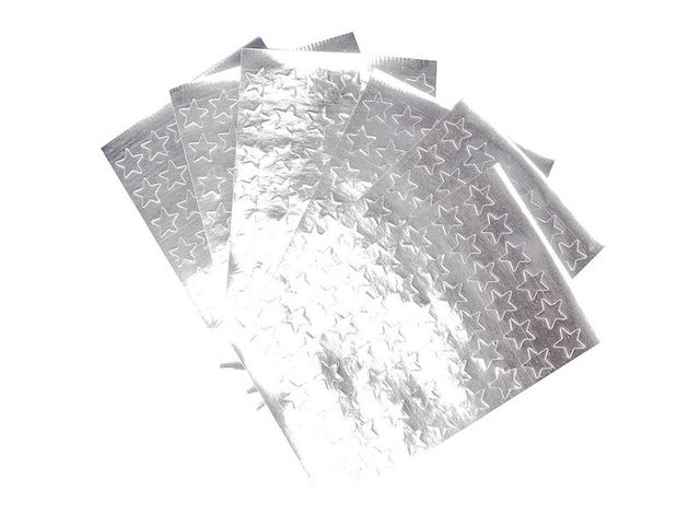 Stickers stjärnor silver 13 mm 288/fp - 2