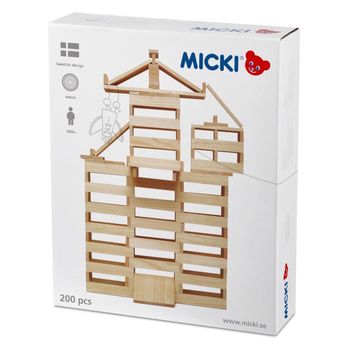 Byggstavar MICKI 200 st