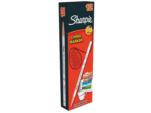 Märkpenna vax SHARPIE China vit - 3