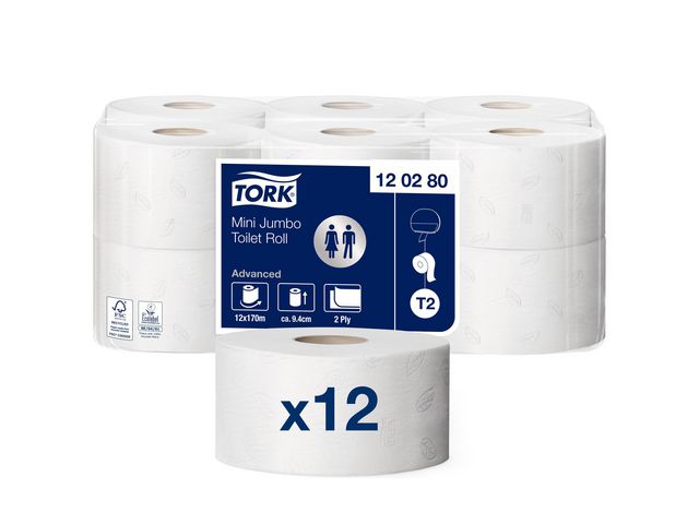 Toalettpapper TORK Adv T2 2-lag 12/fp