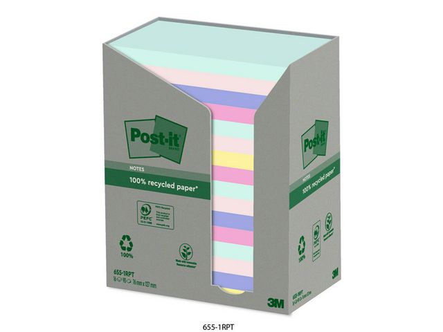 Notes POST-IT 100% recycled 76x127 16/fp