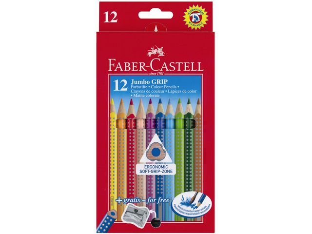 Färgpennor Faber Castell Jumbo Grip 12 färger/fp