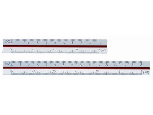 Skallinjal 15cm 1:100:200:300:400:500