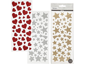 Glitterstickers hjärtan stjärnor 556/fp