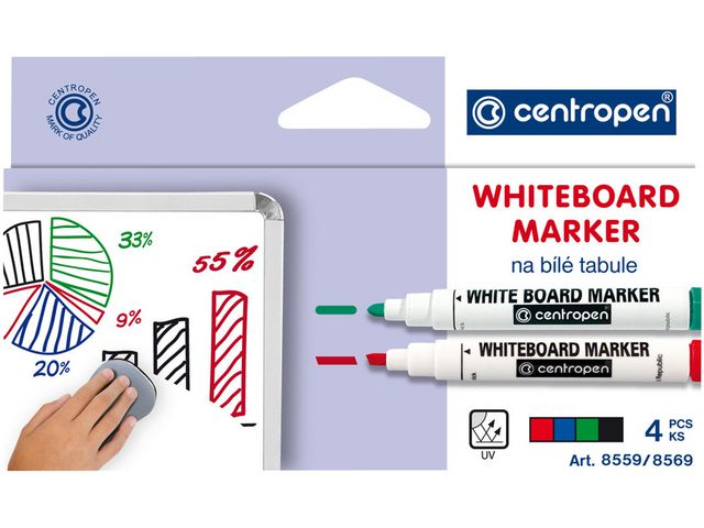 Whiteboardpenna CENTROPEN rund 4/FP - 2