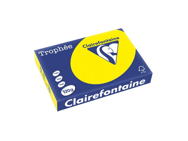 Färgat papper A4 120g Gul 250/fp - 3