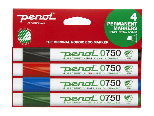 Märkpenna PENOL 0-750 perm 2-5mm 4 färg