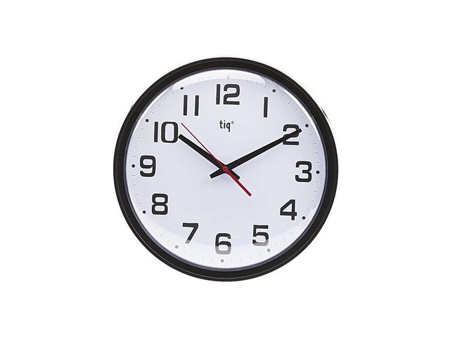 Väggur TIQ med plastlins 35cm svart