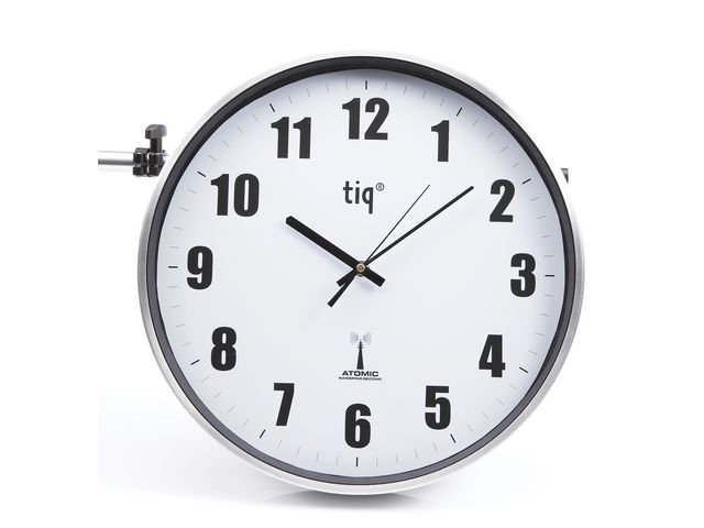 Väggur TIQ radiokontrollerat 38cm silver