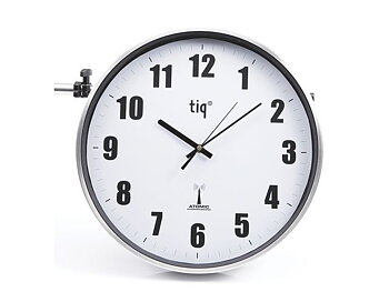 Väggur TIQ radiokontrollerat 38cm silver