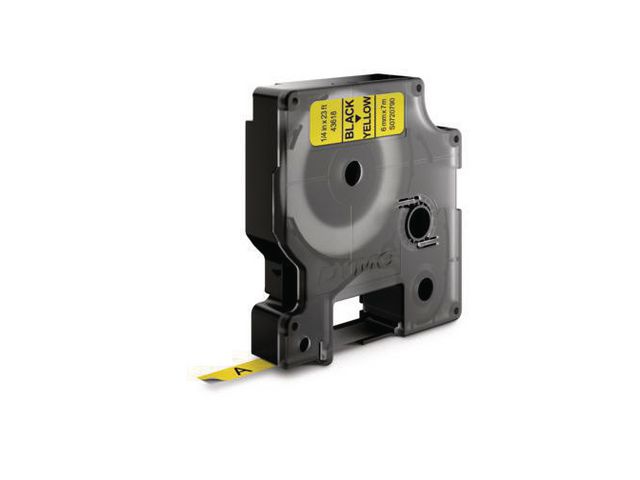 Tape DYMO D1 6mm Svart på Gul - 3