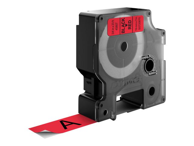 Tape DYMO D1 19mm Svart på Röd - 2