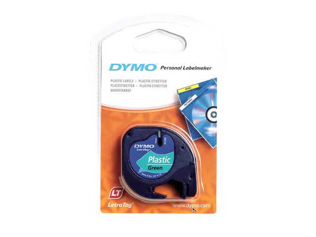 Tape DYMO LetraTag 12mm Svart på Grön