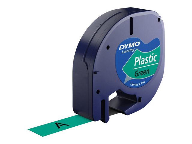 Tape DYMO LetraTag 12mm Svart på Grön - 3