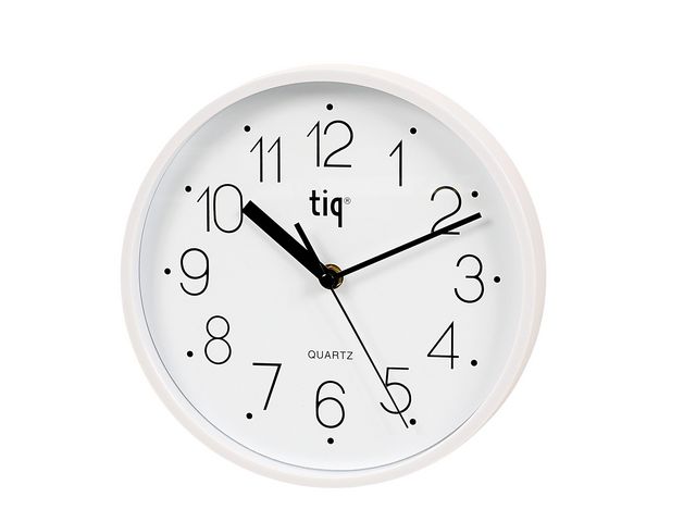 Väggur TIQ 22,5cm vit