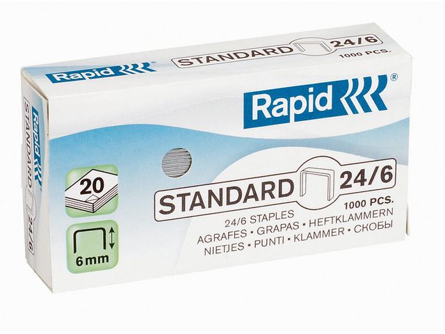 Häftklammer RAPID 24/6 galv 1000/FP