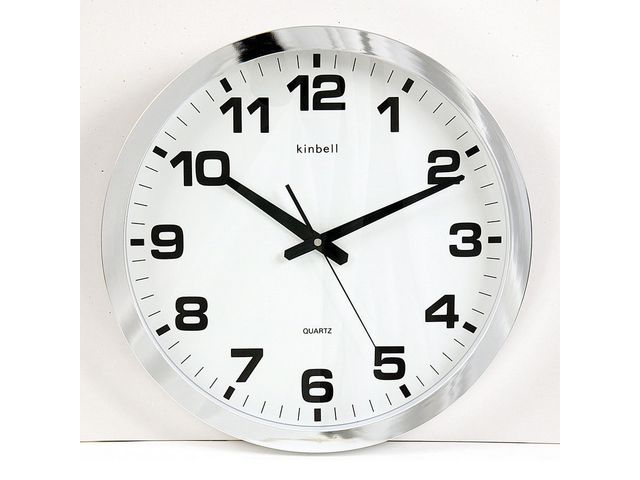 Väggur TIQ 40cm silver tystgående