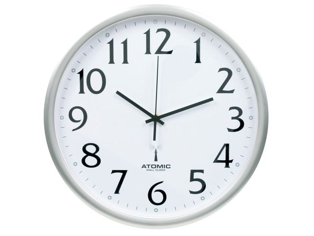 Väggur TIQ radiokontrollerat 35cm silver