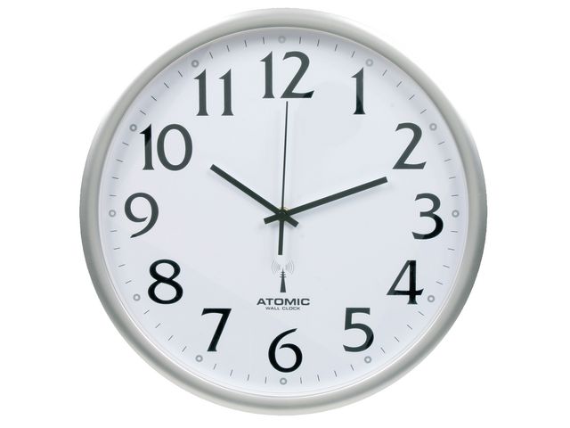 Väggur TIQ radiokontrollerat 35cm silver - 2