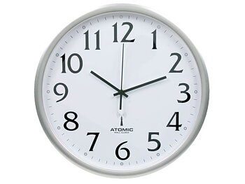 Väggur TIQ radiokontrollerat 35cm silver