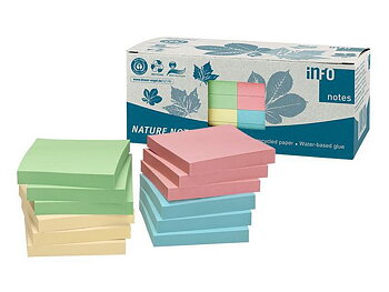 Notes INFO NOTES recy 75x75 färger 12/FP