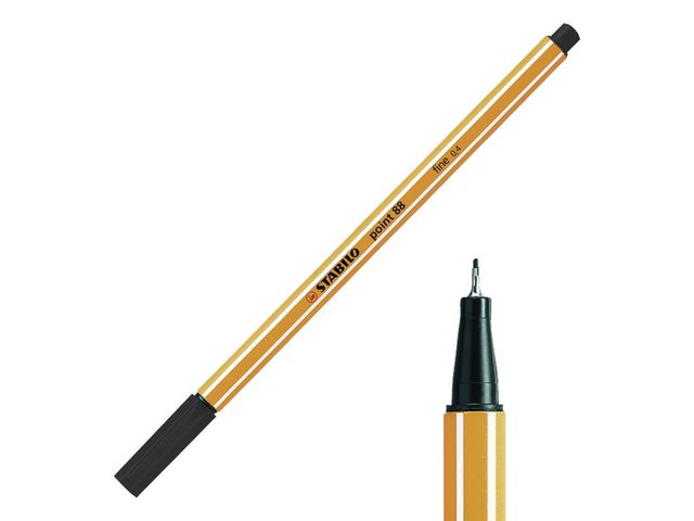 Fineliner Stabilo Point 88 svart 10/fp - 7