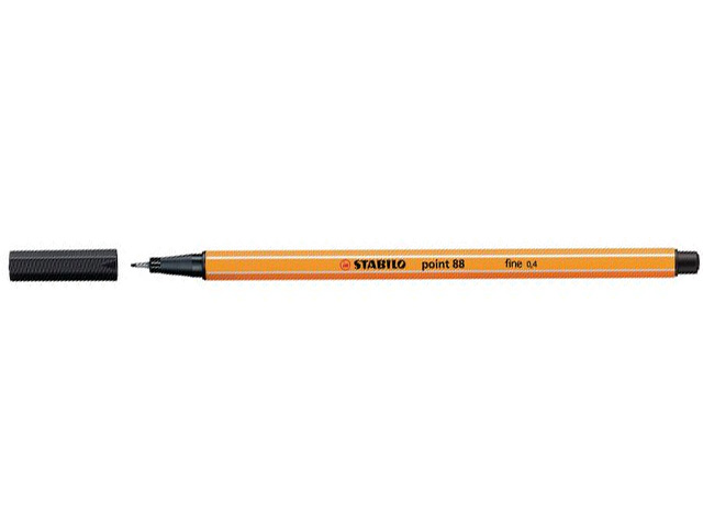 Fineliner Stabilo Point 88 svart 10/fp