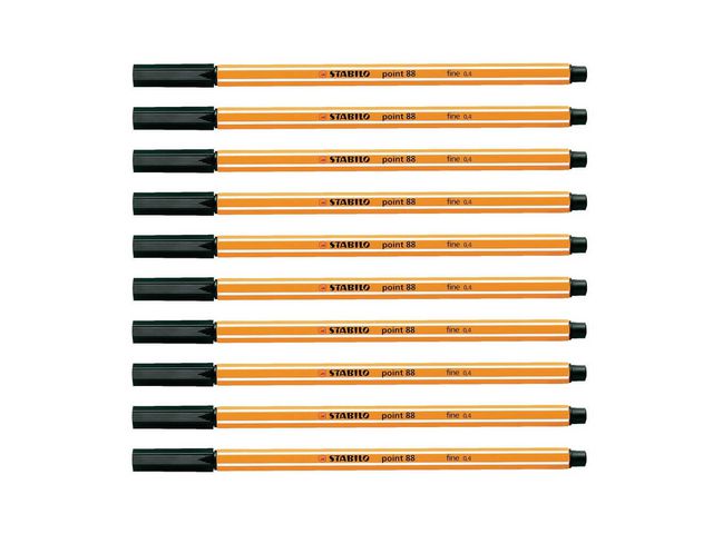 Fineliner Stabilo Point 88 svart 10/fp - 6