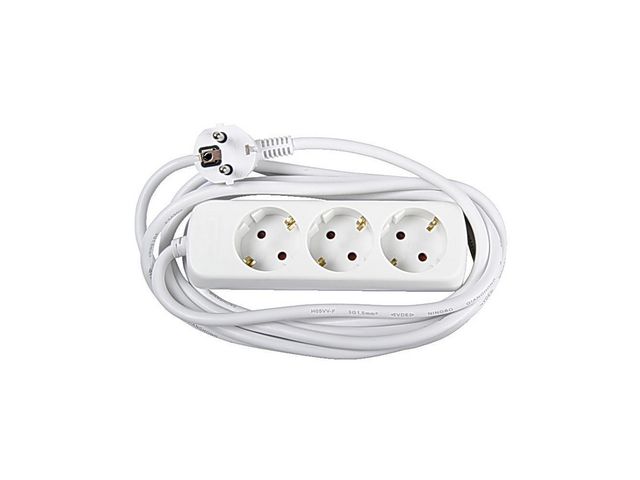 Grenuttag jordat 3-väg 3m kabel petsk.
