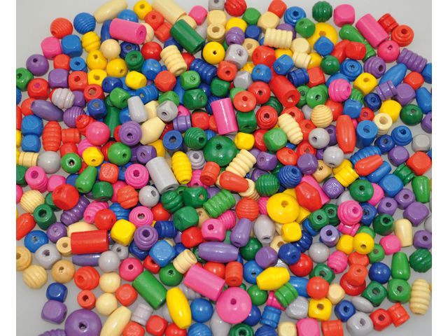 Träpärlor basmix 250g - 2