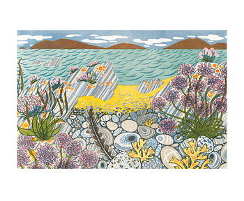 Angie Lewin : Pebble Shore - Kort med kuvert