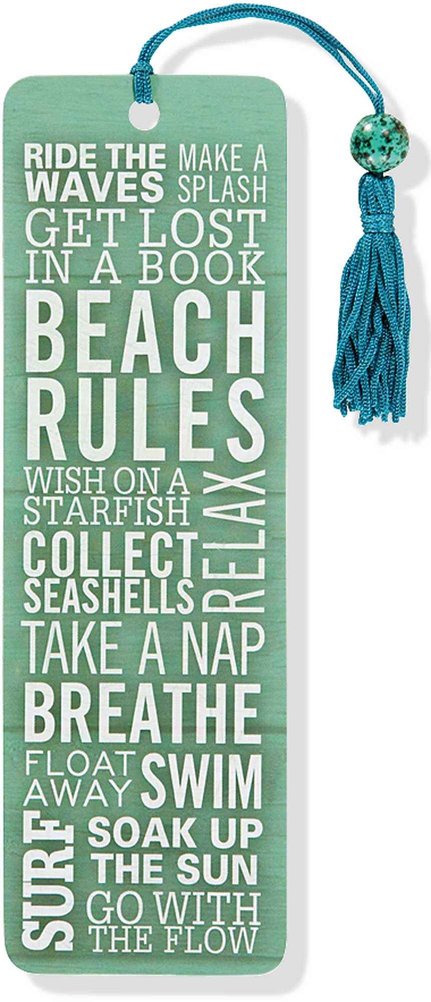Beach Rules : Bokmärke med tofs och pärla